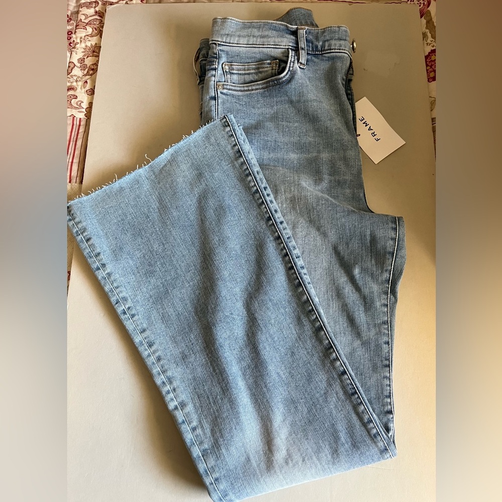 Frame Denim Sky Blue High Rise Flare Jeans - Picture 3 of 6
